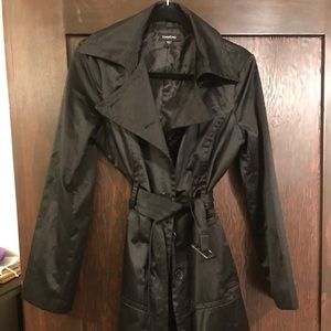 Bebe Black trench coat. Size Large